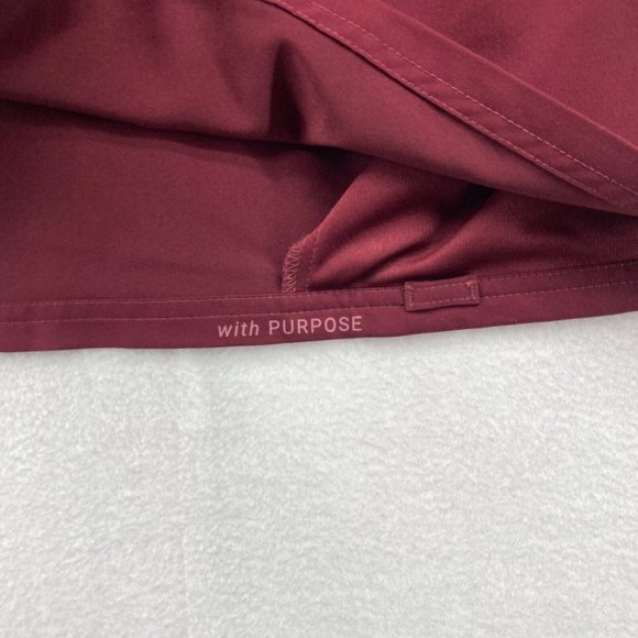 Jaanuu Women's Burgundy Pocket Wine Short Sleeve Scrub Shirt size S NWT - Picture 6 of 8